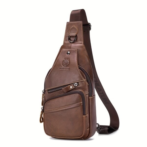Sac Bandoulière Vintage en Cuir Authentique pour Femme - Bande Réglable & Accessoires Dorés, Fermeture Éclair, Doublage Intérieur, Marron Café/Marron/Noir - Sac à Main Elégant et Polyvalent Pour Tous les Jours, Déplacements ou Soirées Officielles. Portefeuille Durable Facile d'Entretien avec Style Rétro Et Finition Or, Sacs Tendance pour Femmes,Sacs à Main pour Femmes Sac Bandoulière,Sac Bandoulière pour Femmes de Haute Qualité,Sacs à main pour femmes, – Image 8