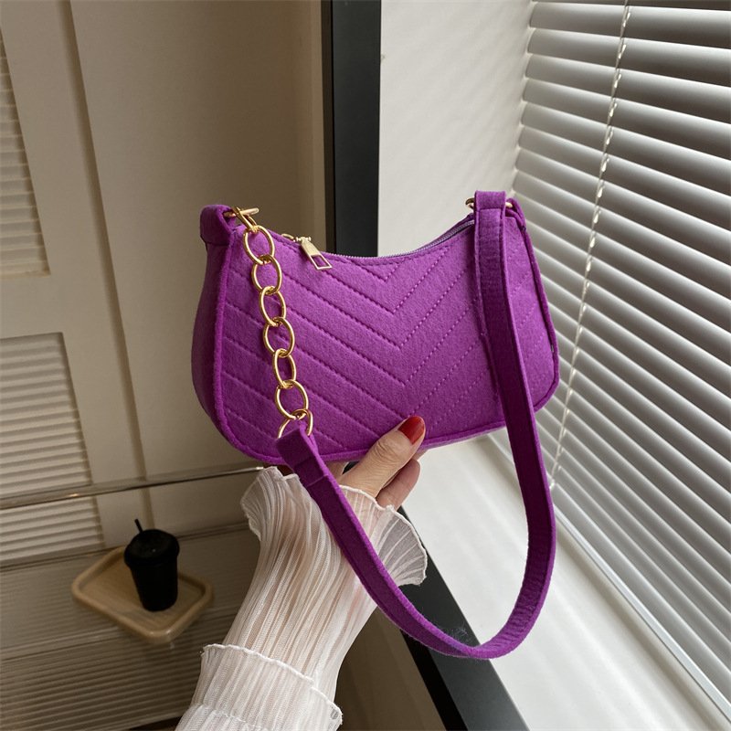 Vintage Felt Crossbody Bag Shoulder Bag Felt Bag For Women – Image 10