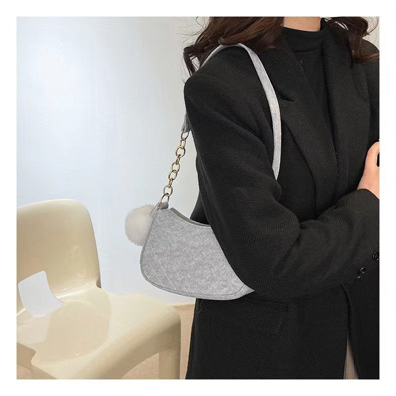 Vintage Felt Crossbody Bag Shoulder Bag Felt Bag For Women – Image 2